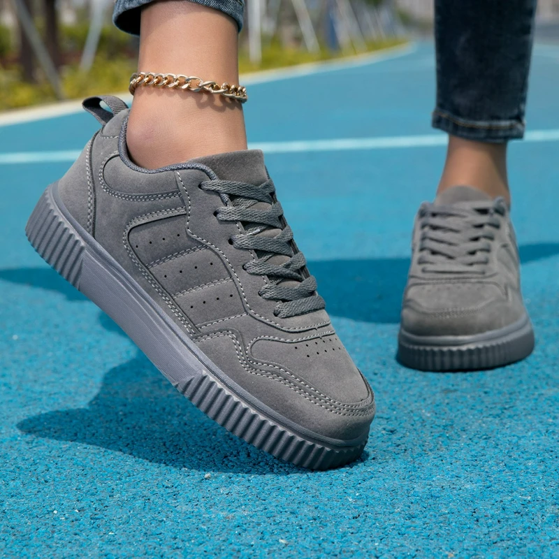 

Men's Casual Platform Sneakers, Men's Retro Workwear Style Walking Shoes, Men's Anti-Slip Durable Round Toe Footwear