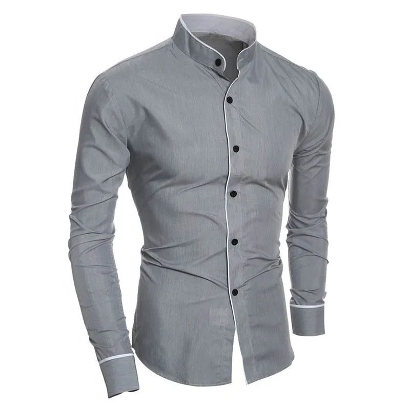 Men 2024 Long Sleeve Shirt Casual Solid Single Breasted Buttons Top Shirts Spring Summer Smart Casual Bussiness Male Shirt