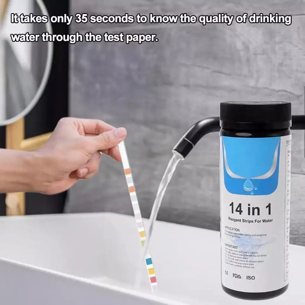 Hot New Practical Water Test Strip Quality Test Nitrate Nitrite PH Pool Tap Water 1 Package Well 14-In-1 50pcs