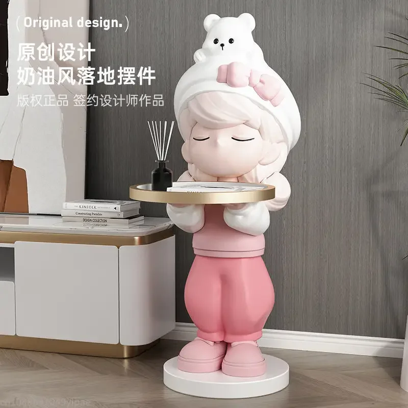 Little Girl Large Floor Ornament Living Room Sofa Tray TV Cabinet Home Decor Housewarming Gift