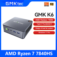 GMKtec Mini Pc GMK K6 AMD R7-7840HS NUCBOX Design of dual fan system Window 11 Pro AMD Radeon™ 780M T ype-C Thunderbolt 4.0