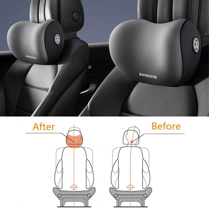 Weiche und stützende Auto-Kopfstütze und Lendenkissen, Schulterkissen, Autokissen, Lendenkissen aus Memory-Schaum für Zuhause und Auto. – Detail 5