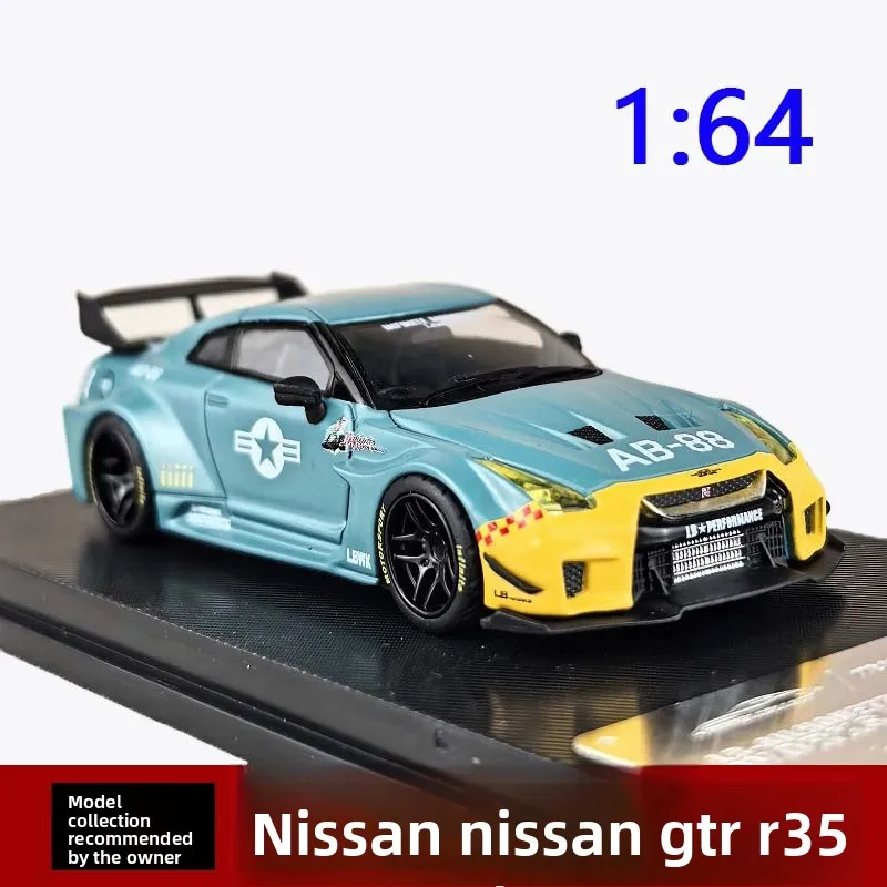 Diecast 1:64 Scale Nissan GTR R35 LB Wide-body Modified Simulation Alloy Car Model Collectible Toy Souvenir Display Ornament