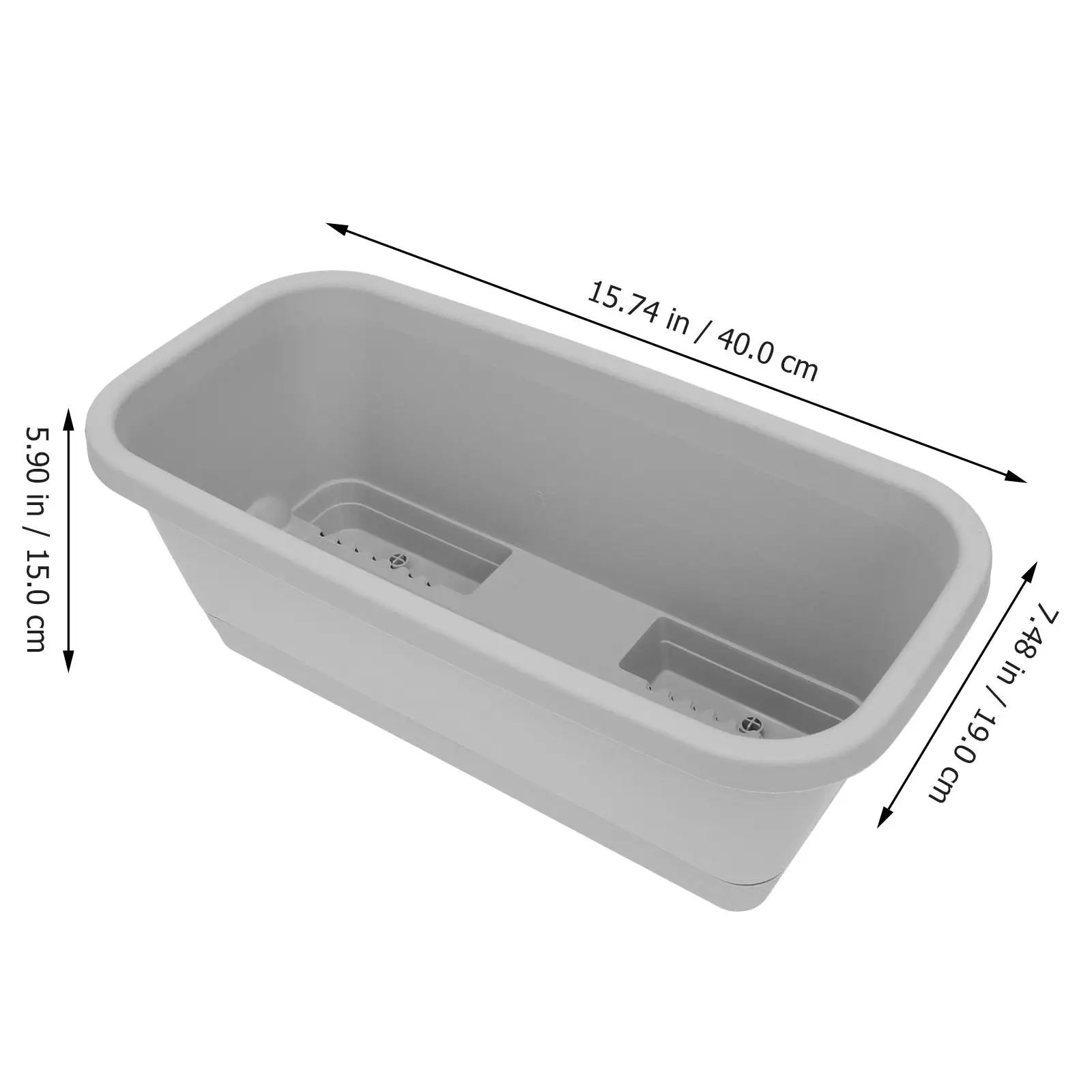 Long Rectangular Flower Pot Large Square Garden Box Plastic Plantting Pots Vegetable Growing Balcony Succulents Home Decor