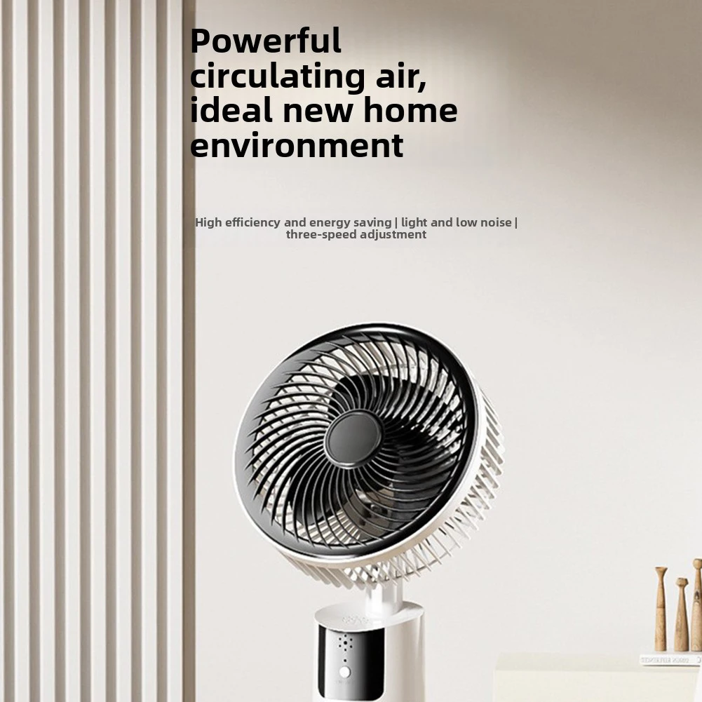 Standventilator mit Standfuß, USB-wiederaufladbarer oszillierender Standventilator, Luftzirkulationsventilator, 3 Geschwindigkeiten einstellbarer Luftkühler, für den Sommergebrauch – Detail 7