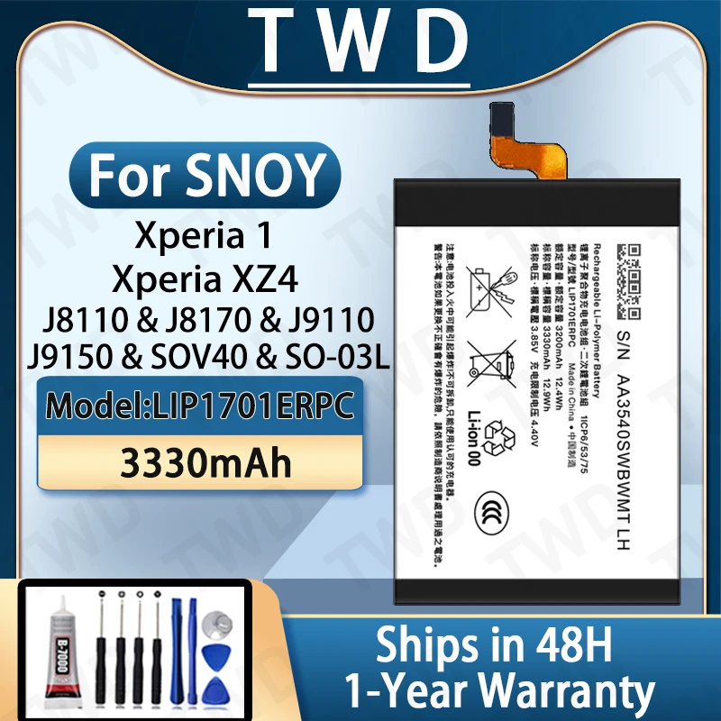 

LIP1701ERPC Large capacity 3330mAh Battery For Sony Xperia 1/Xperia XZ4 Batteries New High Quanlity+Free Tools