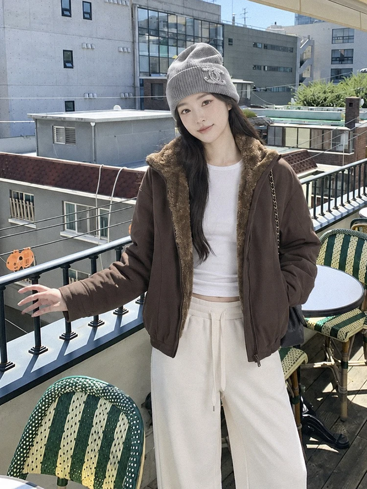 Winter Stand Collar White Duck Down Parker Outwears Women Luxury Suede Wool Down Jacket Female Warm Double Zipper Down Jacket