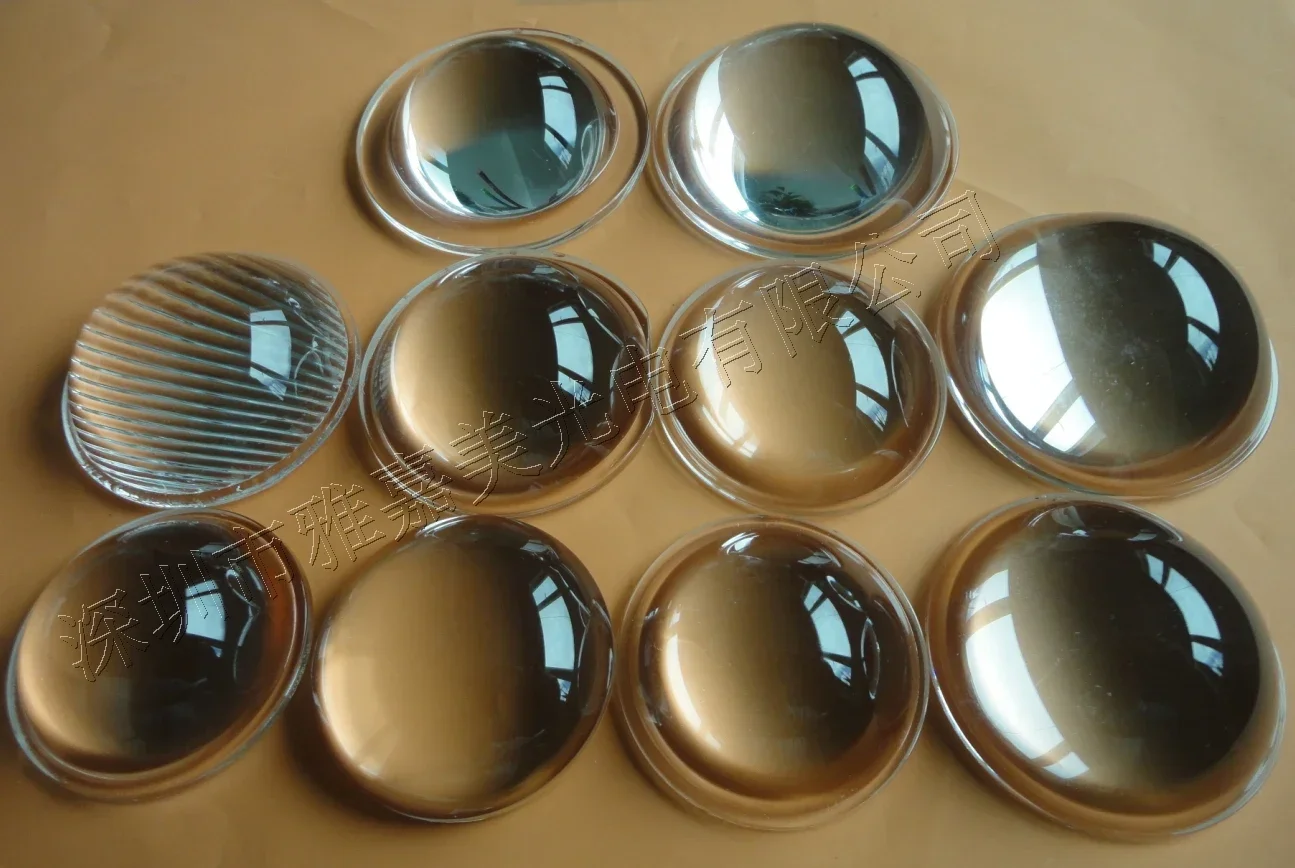 2PCS Diametro 50mm Lunghezza focale 33mm Plano LED Lente in vetro ottico convesso Altezza 18,7mm per lampada del proiettore Lampada per automobile