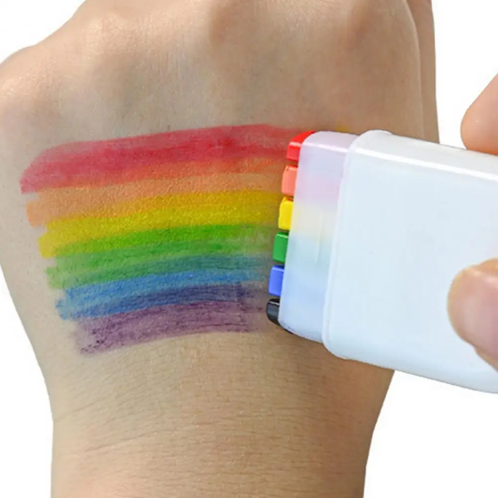 Water-color Pen Rainbow Face Color Stick Removable Portable Body Versatile Color Stick DIY Face Painting