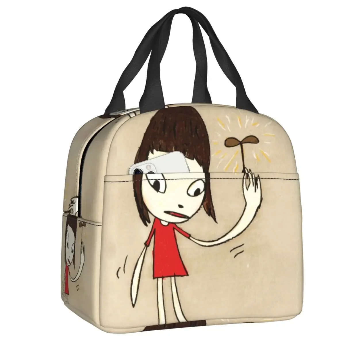 Custom Yoshitomo Nara My Little Treasure Resuable Lunch Boxes for Women Leakproof Cooler Thermal Food Insulated Lunch Bag