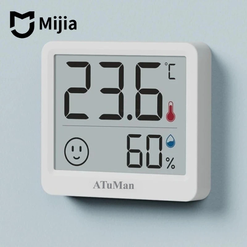 MIJIA Duka ATuMan 전자 온도계 습도계 기상 관측소 고정밀 탁상 시계 기능이 있는 온도계 LCD