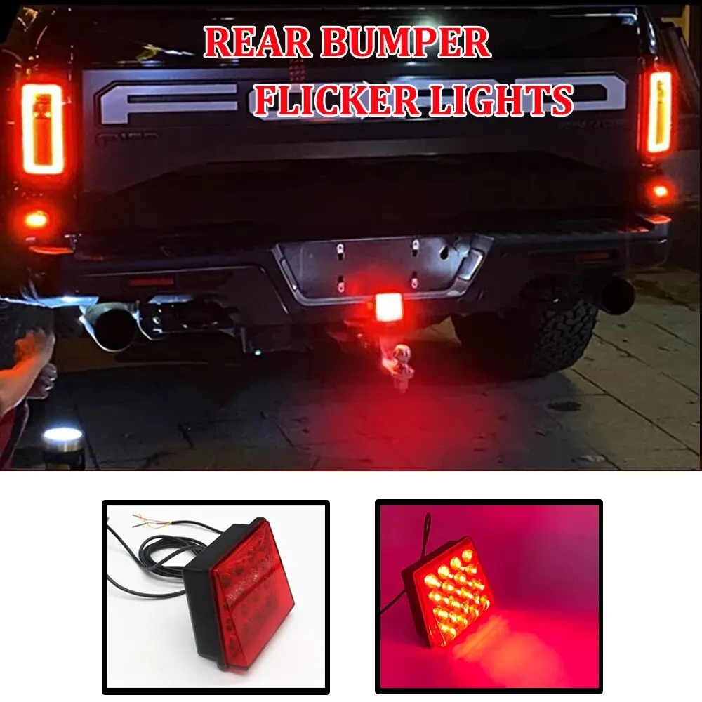 1Pc 12V 2Mode Universal LED Rear Brake Fog Lights Square Tail Pilot Light Style Rear Bumper Lamp For Honda Civic 8th