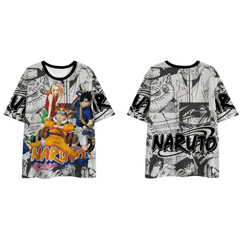 Naruto New Hot Selling Japanese Manga Anime Two-dimensional Printing Teenage Students Short-sleeved T-shirt Tops