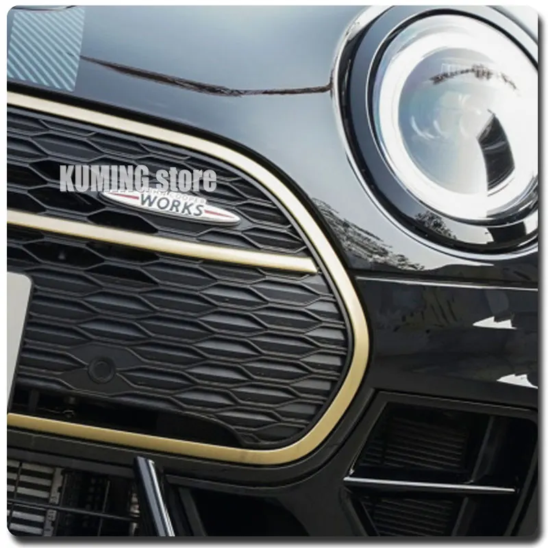 For MINI JOHN COOPER WORKS Emblem Metal Car Stickers Mini F53 F54 F55 F56 F57 R50 R52 R60 R61 Vehicle Front Grille Badge