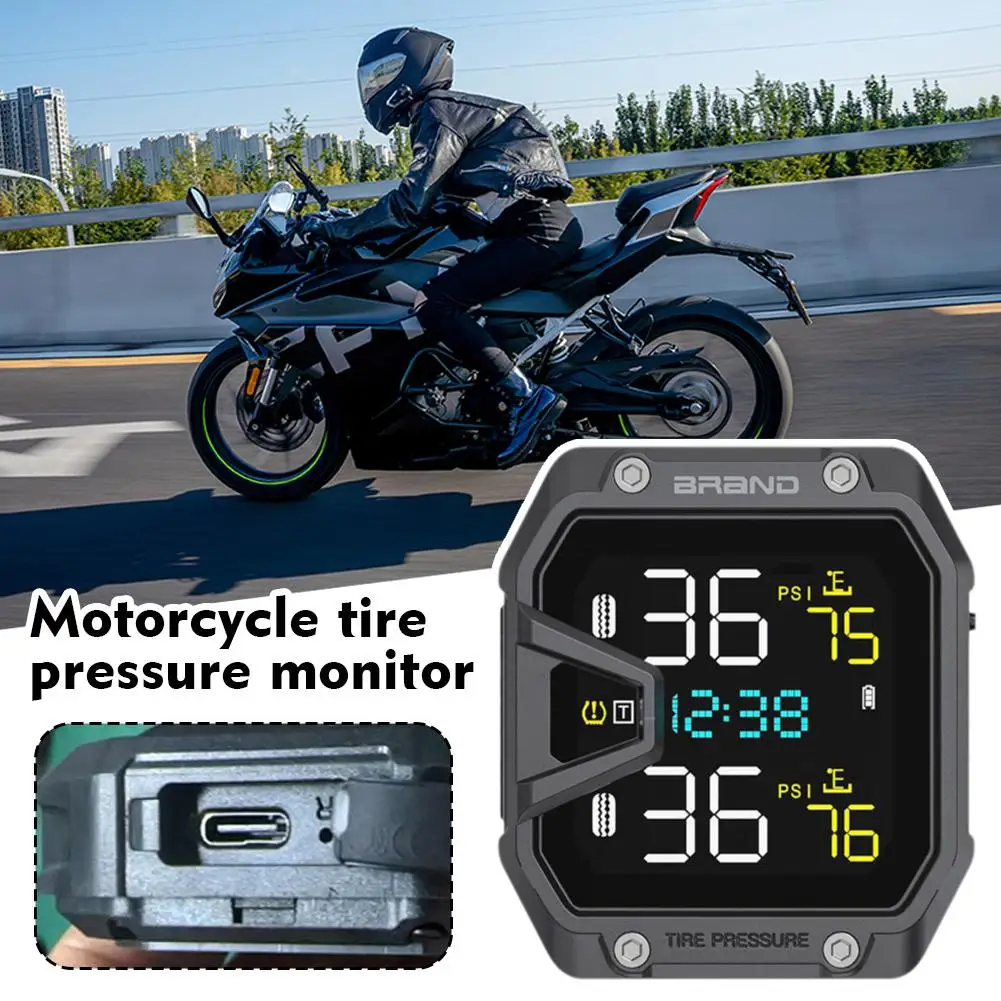 

2025 НОВЫЙ монитор давления в шинах мотоцикла, встроенный автомобильный дисплей, электрический цифровой датчик в шинах, беспроводной внешний S6W2