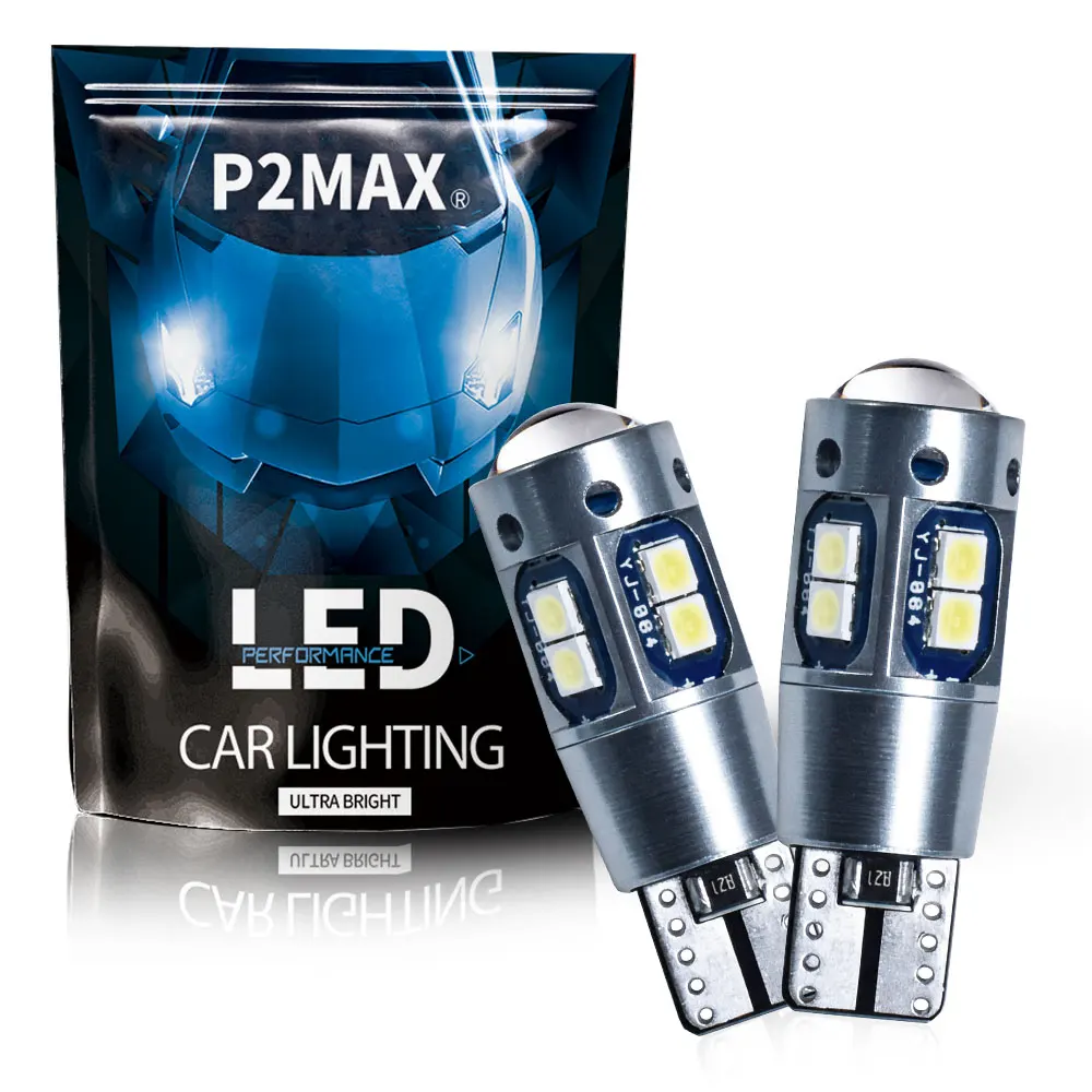 Ultra Bright W5W T10 LED Lens Light Bulbs Yellow/White/Blue/Red 5Color Options 12V for Car Turn Signal Brake Reversing Fog Light