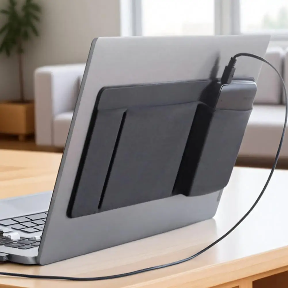 Laptop Storage Bag Adhesive Laptop Organizer Adhesive Laptop Back Storage Bag Multi-purpose Organizer Pouch for Tablet Notebook