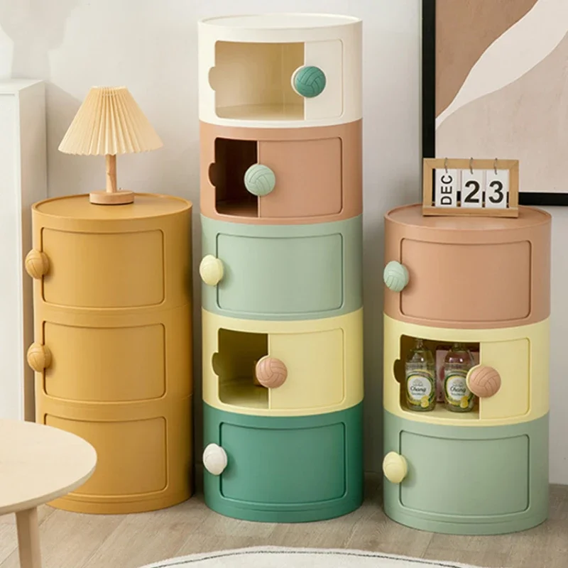 Children's bedside table circular household minimalist creative bedroom storage cabinet small cabinet