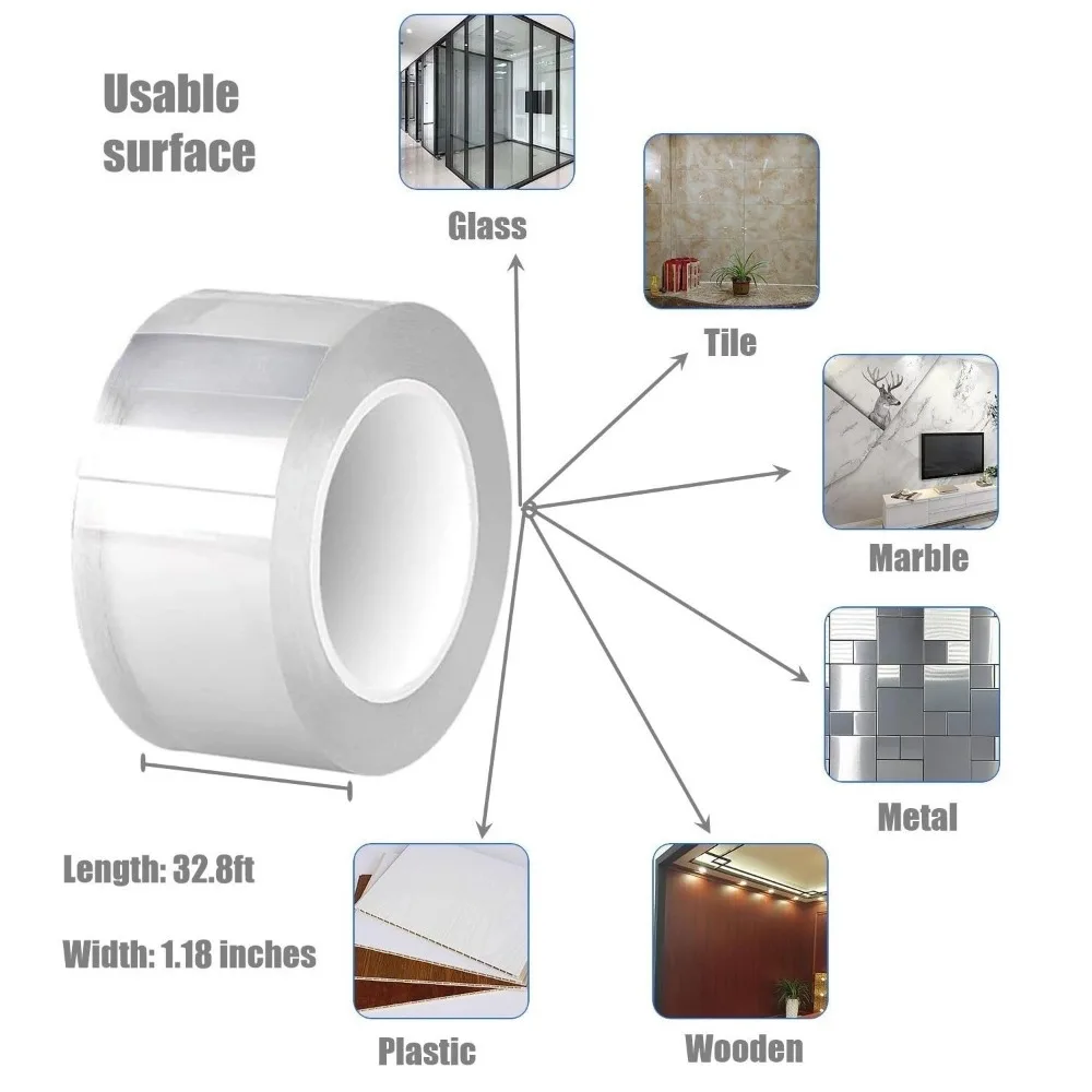 Caulk Tape, Waterproof Self-Adhesive Nano Insulation Tape for Window Weather Sealing, Kitchen Countertop, Bathroom & Toilet