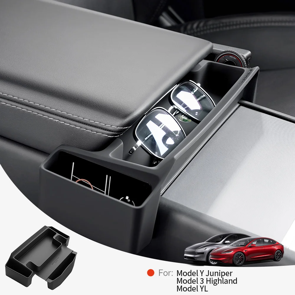 YZ Center Console Armrest Storage Box For Tesla Model 3 Y YL Glasses Tray Organizer Car Interior Accessories Support Car Glasses