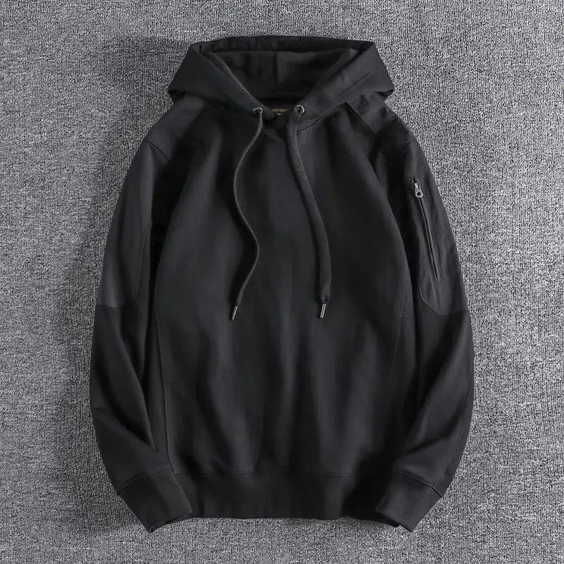Autumn Winter New Color Blocking Splicing Men's Hoodie Japan Korean Streetwear Harajuku Casual Loose Hooded Pullover Sweatshirt