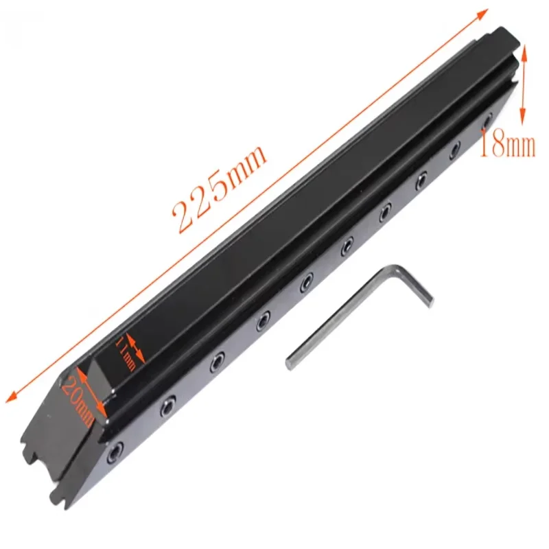Shanbao rectangular black aluminum alloy 11mm guide rail bracket to 20mm