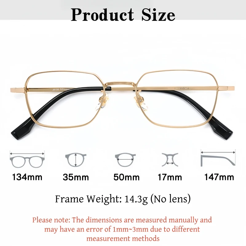 YIMARUILI Small Size Men's Titanium Alloy Glasses Ultra Light Fashion Square Business Flexible Woemn Eyeglasses Framen 30955Y