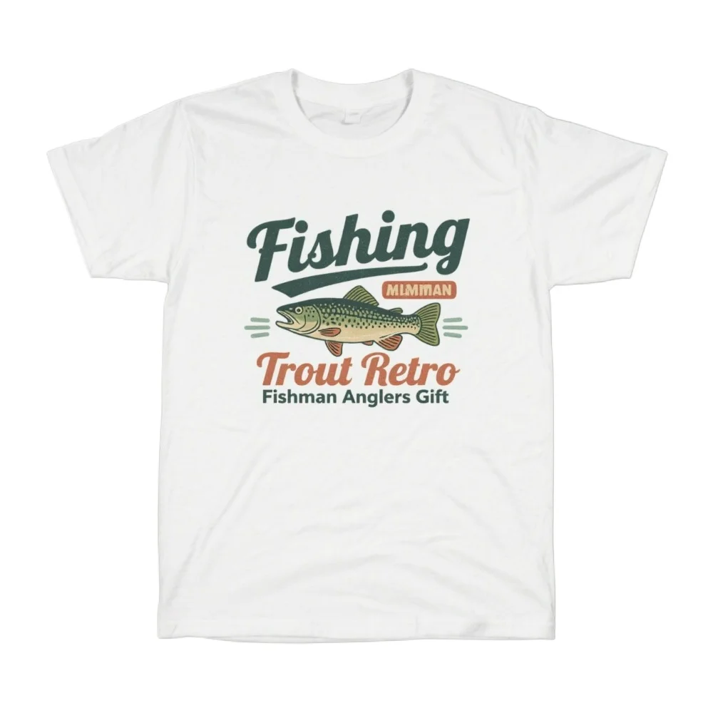 

Fishing Trout Retro Fishman Anglers Gift T-Shirt 100% Cotton O-Neck Short Sleeve Summer Casual Mens T-shirt Streetwear