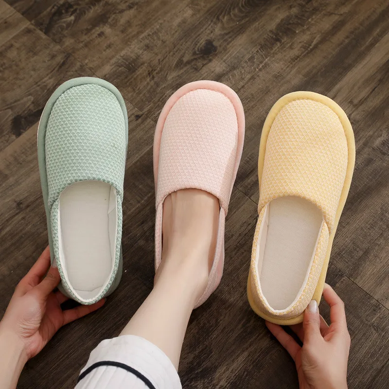 

Summer Thin Cotton Slippers Breathable Anti-slip Soft Bottom Maternity Recovery Shoes for Postpartum Women Home Comfortable S...