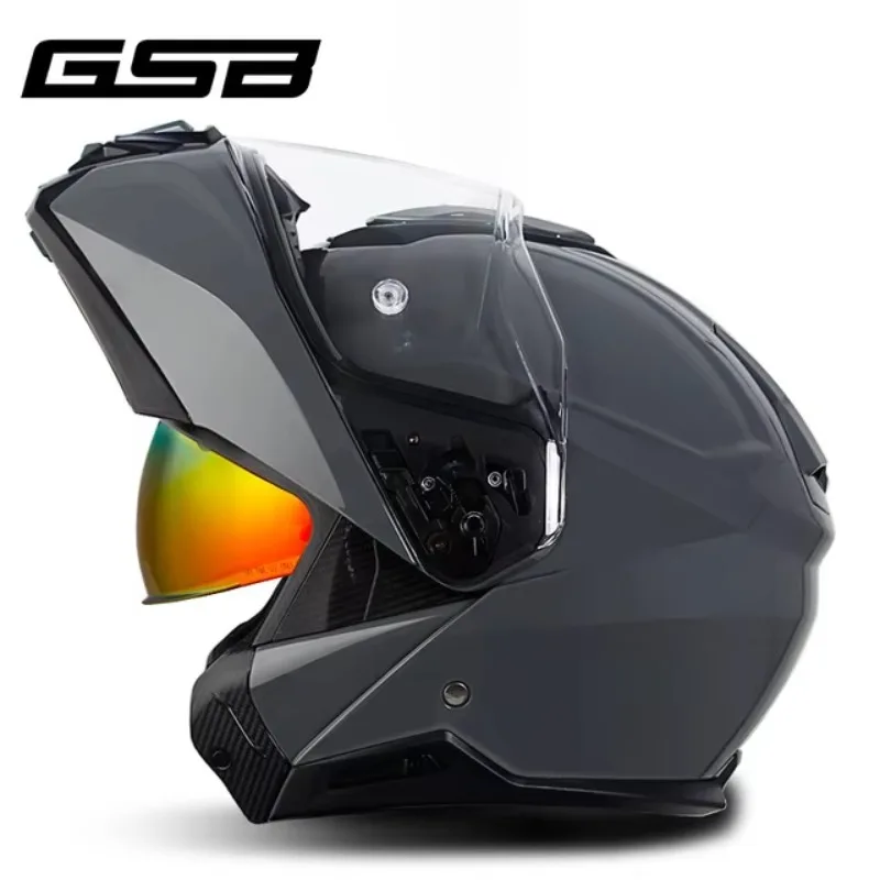 Airo ECE Certified High Quality ABS Full Face Racing Motorcycle Helmets Dual Lens Fashion Grey Flip Crash Safety Helmet