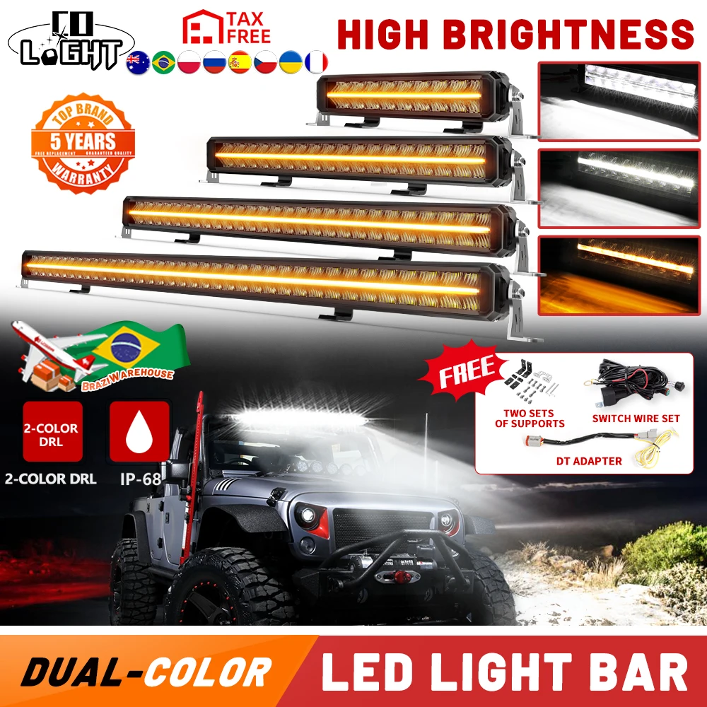 CO LIGHT 42 Inch Led Light Bar Dual Row Led Light Bar Spot Flood Combo 3500K Driving Off Road Light Bar for Truck ATV UTV SUV