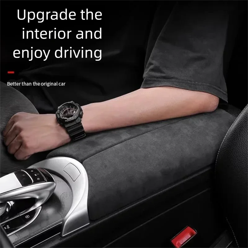 

Защитная наклейка на подлокотник из замши для Mercedes-Benz E-Class, C-Class, GLC, аксессуары для декора интерьера