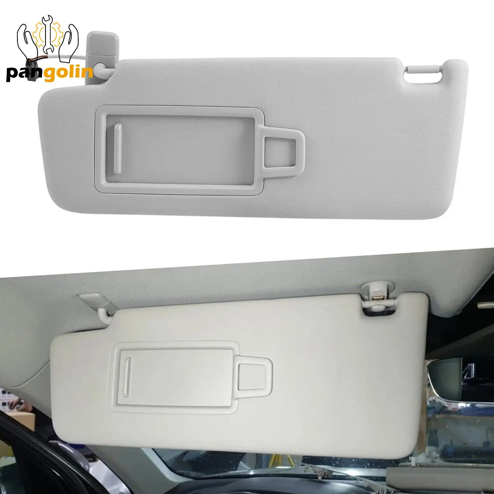 Front LH Sun Visor Panel w Makeup Mirror 5GG857551 Left For 2013-2021 Golf 7 Jetta MK7 T-Cross Passat B8 Gray Car Accessories