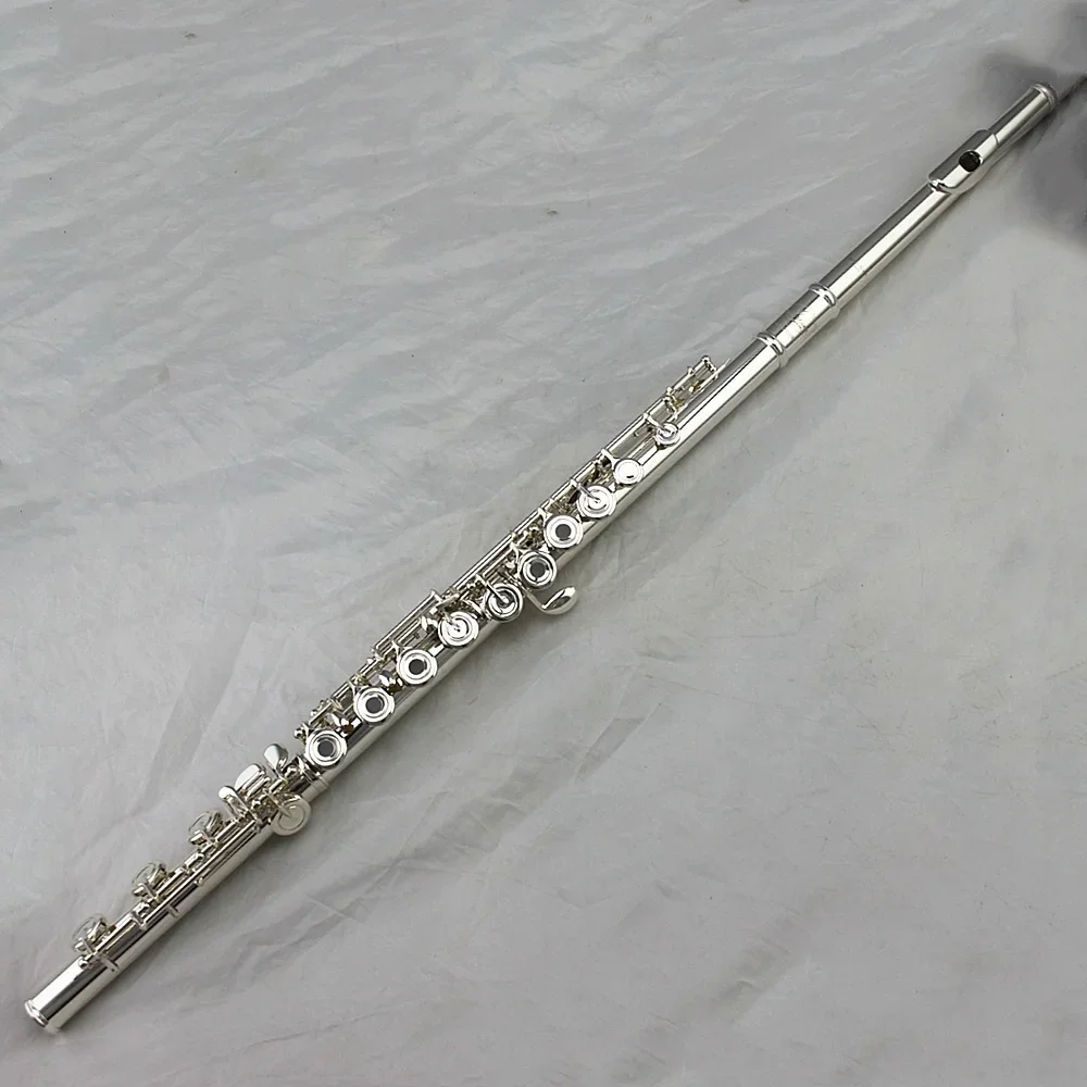 Sterling silver flute High Grade 17 open hole  with Silver plated body