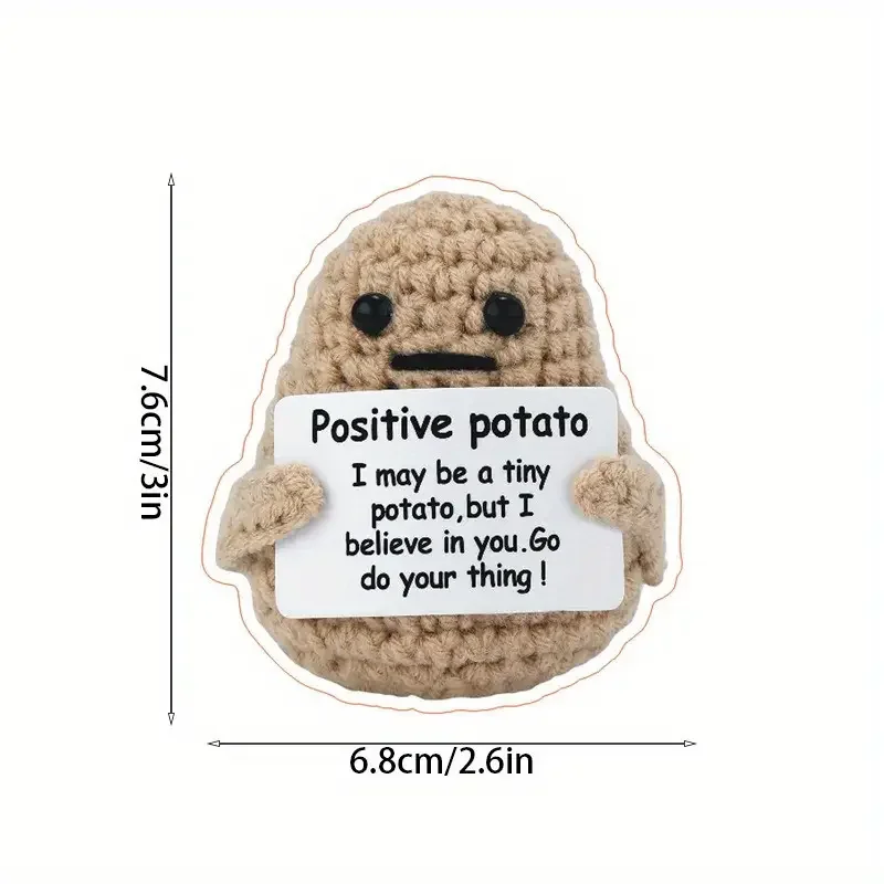 5 Pcs Potato Encouragement Stickers PVC Waterproof Vinyl Humor Stickers for Laptops, Water Bottles, Journals Potato Character