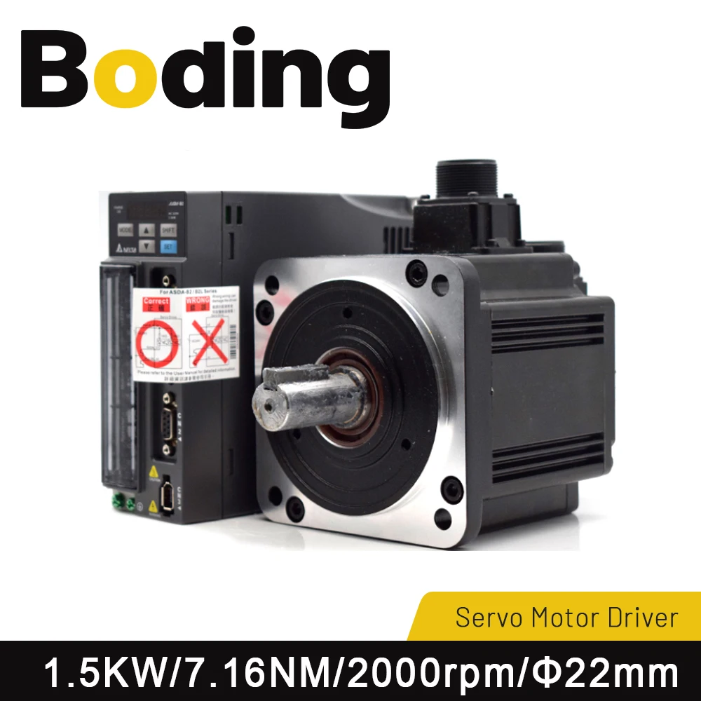 Boding Servo Motor 1.5kw B2 Series Asd-b2-1521-b Ecma-e21315rs/ss 3m Wire 7.16n.m 8.3a