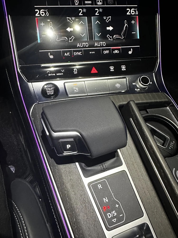 

For Audi A4 A5 B9 A6 A7 C8 Q5 Q7 NAPPA Leather Gear Shift Knob Color Matched Interior Overlay Cover 2019-2025 Car Accessory