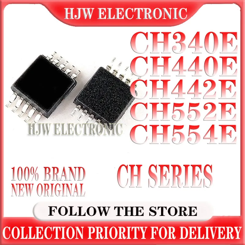 New Original CH340E CH440E CH442E CH552E CH554E MSOP10 IC Foot patch density MSOP10 chip IC chip built-in crystal vibration USB