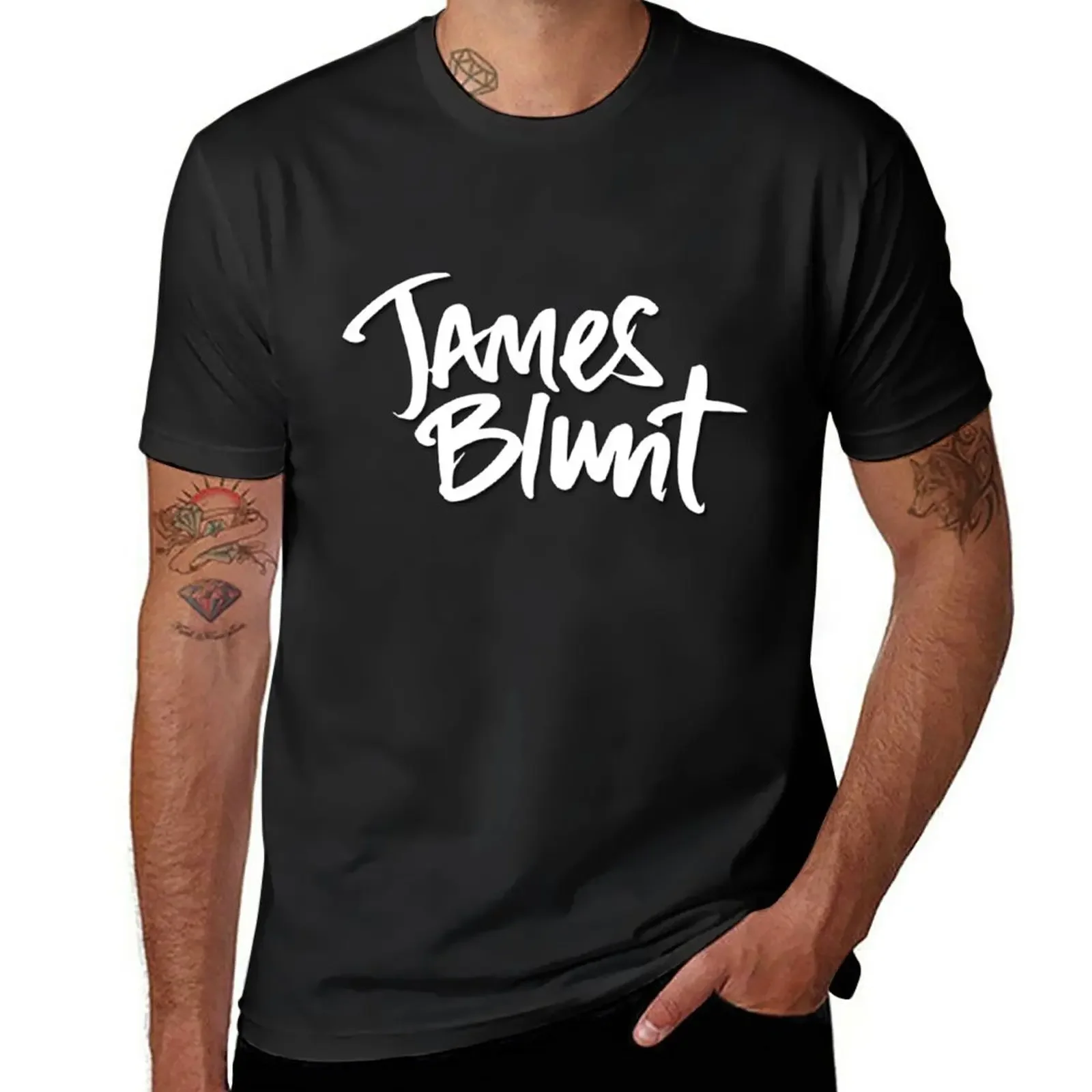 

James Blunt logo T-Shirt kawaii clothes Short sleeve tee shirts graphic tees mens vintage t shirts