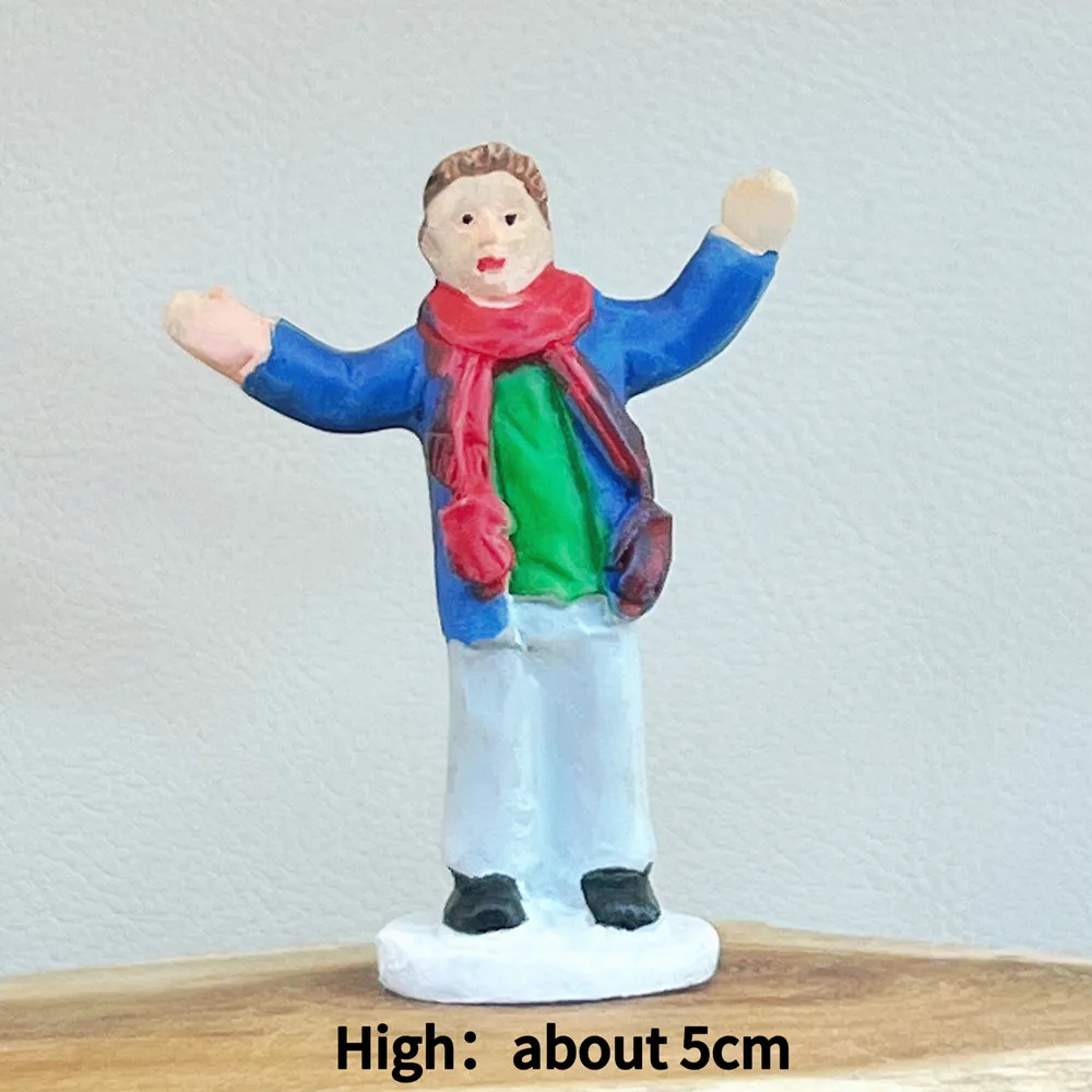 Christmas Winter Miniature People Figurines Set, Resin Snow Village Figures, Holiday Diorama Decor, Gift & Collectible