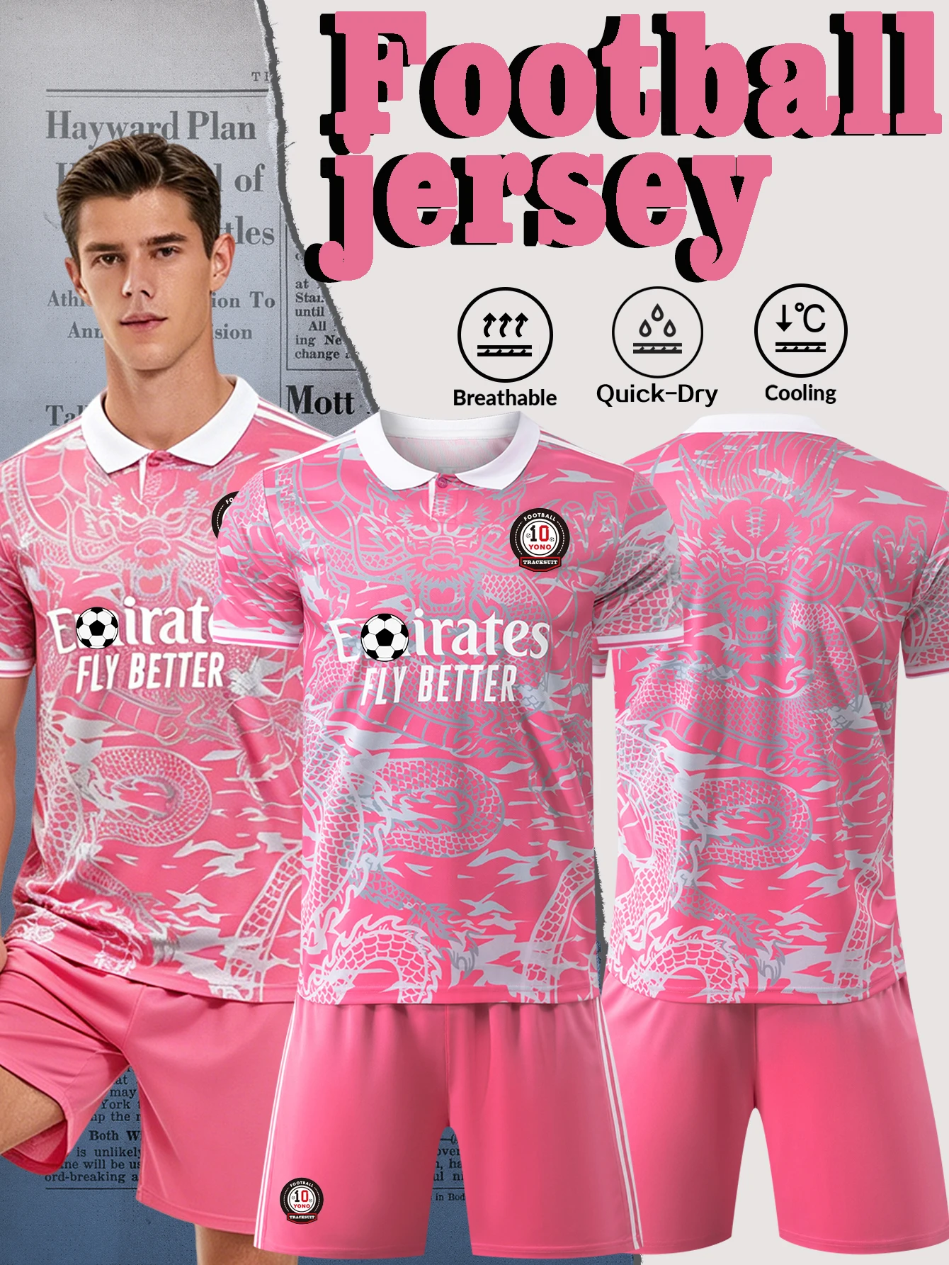 High-quality Breathable T-Shirt and Shorts Football Set