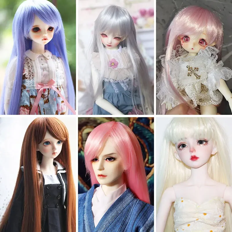 1/3 1/4 1/6 1/8 1/12 high temperature fiber hair BJD SD doll wig long straight doll wig 25 colors