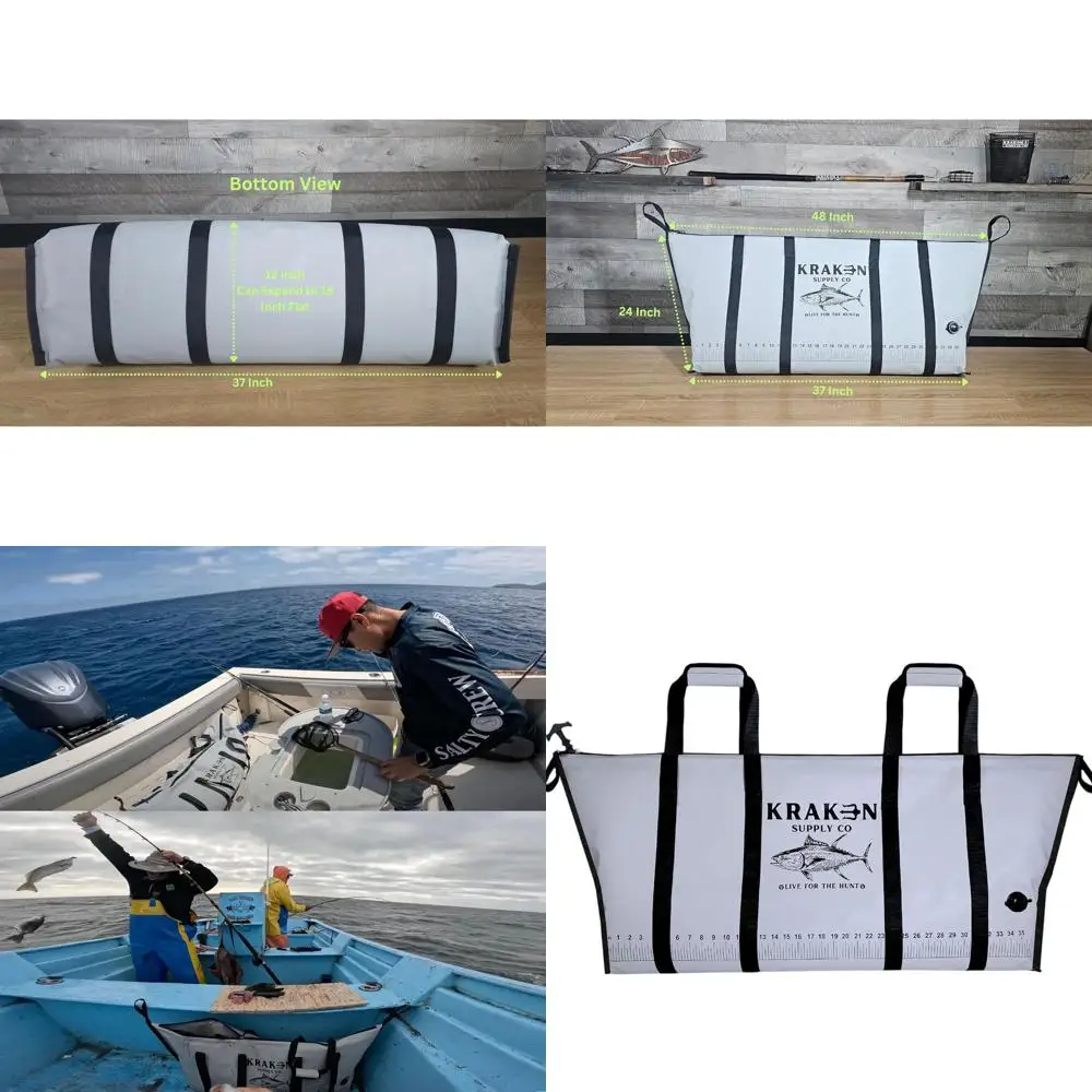 

48 Inch Large Insulated Fishing Bag, Designed in USA, Ideal for Fresh or Saltwater Adventures