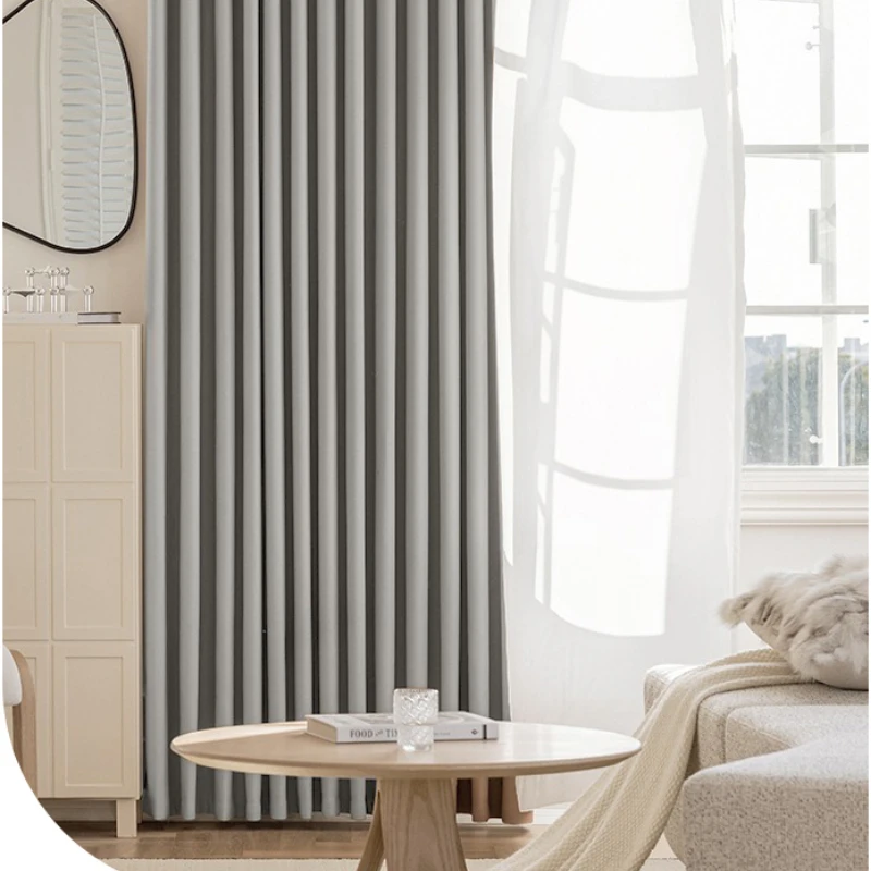 Modern Simple Full Blackout Curtain Premium Hotel Insulated Drapes Living Room Sunscreen Curtains Home Bedroom Decoration