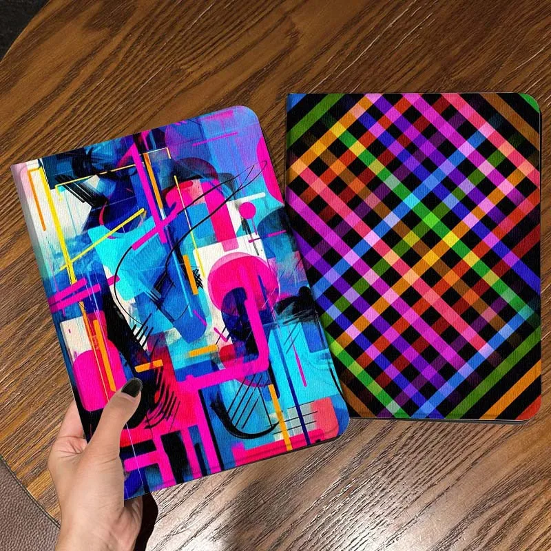 

Colorful Geometric Abstract Art Gift Tablet Case For Apple iPad Air Pro mini 1 2 3 4 5 6 7 8 9 11 M2 M3 M5 M4 5th 6th 7th 10th