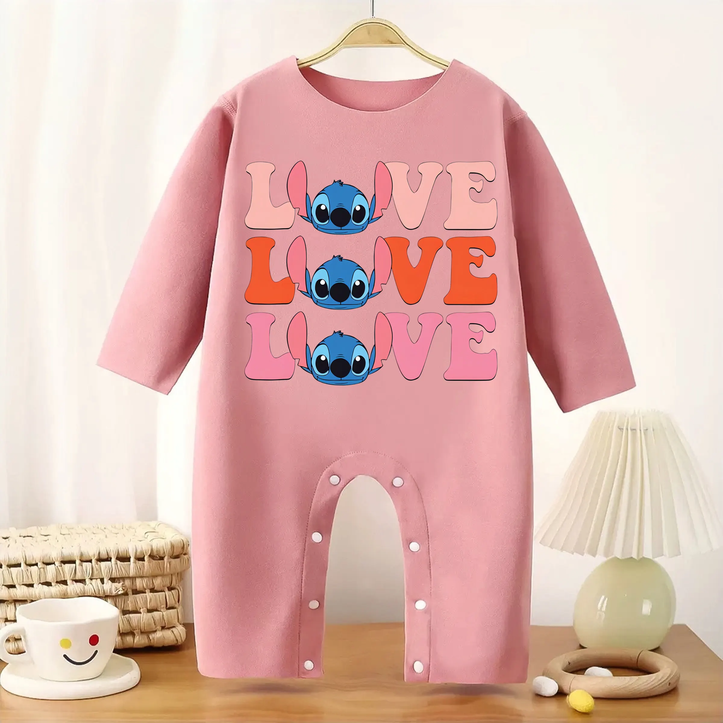 الحب رسالة غرزة طويلة الأكمام الطفل ارتداءها الدفء كقاعدة نيسيي لارتفاع 60-90 سنتيمتر ملابس الطفل بذلة مريحة #1