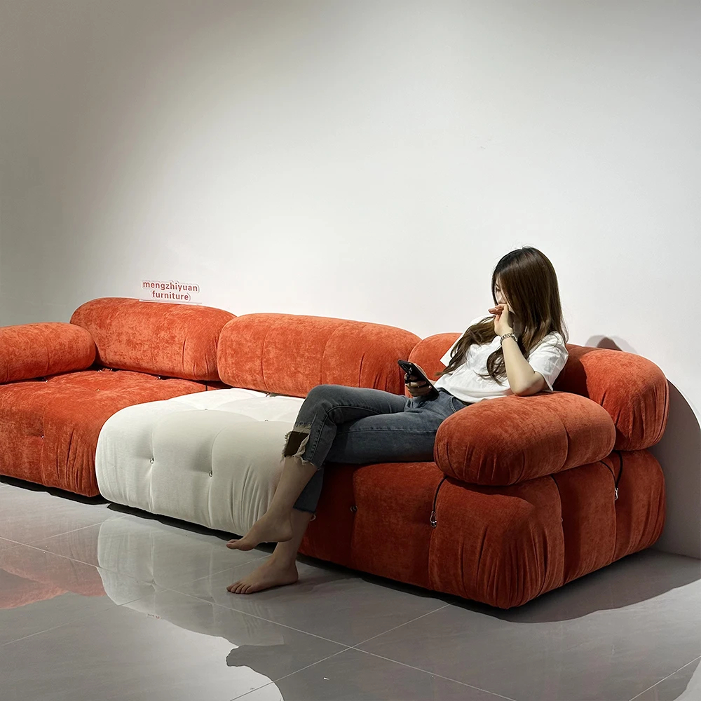 Box High-Density Pure Sponge Vacuum Roll Packaging Modular Living Room Fabric Tufted Reclining Compressed Memory Foam Sofa
