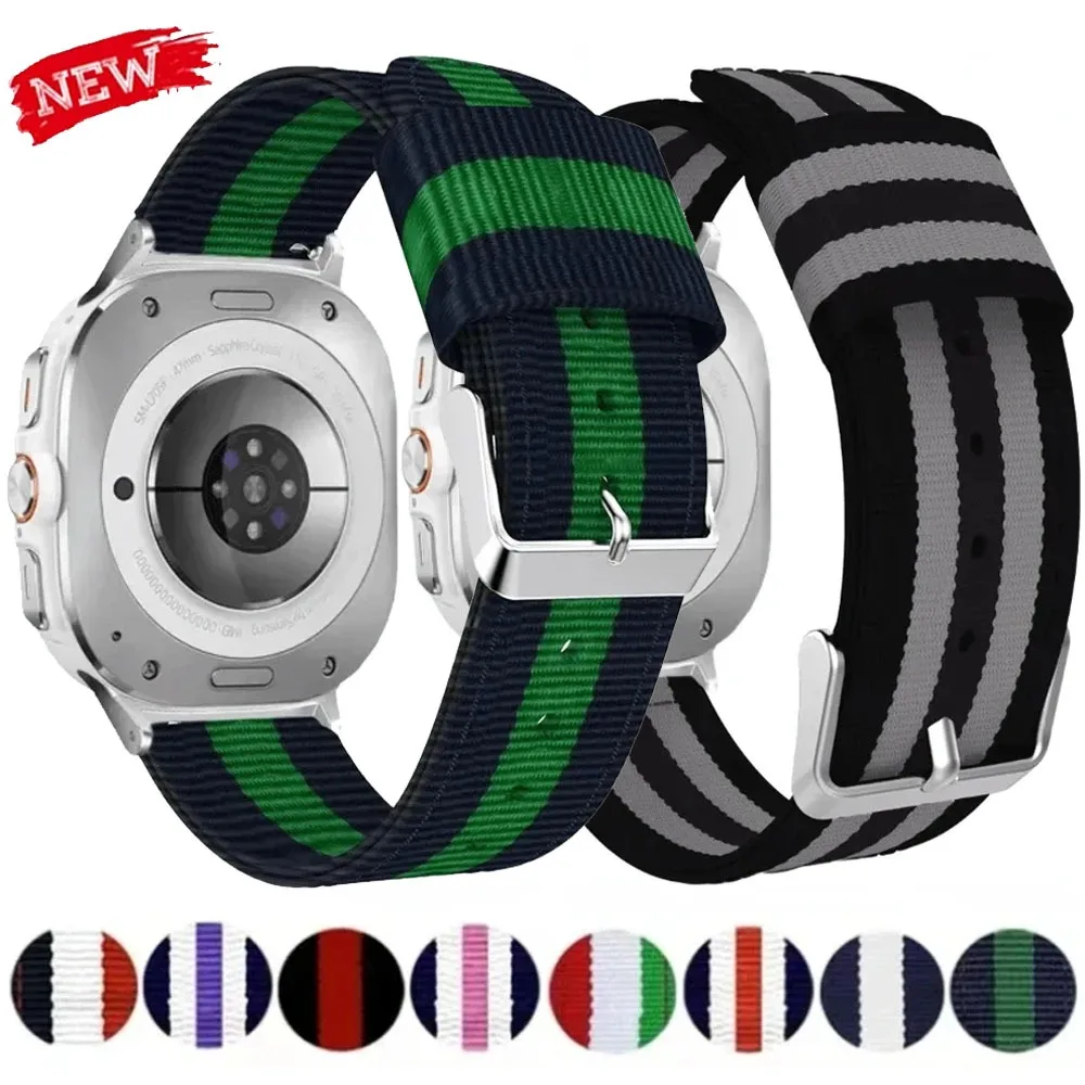 삼성 갤럭시 워치 울트라용 캔버스 시계줄 나일론 루프 팔찌 갤럭시 워치 8-7 울트라 47mm 교체 가능한 손목밴드