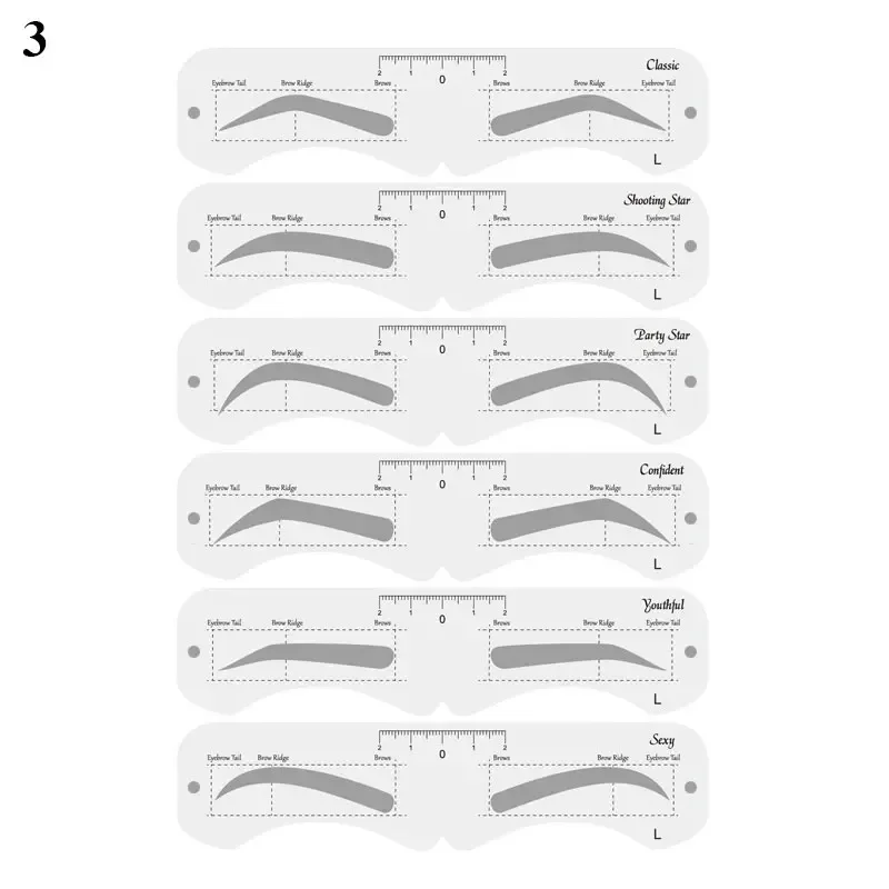 Heallor-Ensemble de 6 pièces de règles souples pour sourcils, cartes EyeblogugStamp réutilisables, bricolage, galets de règle souples, maquillage pour femmes