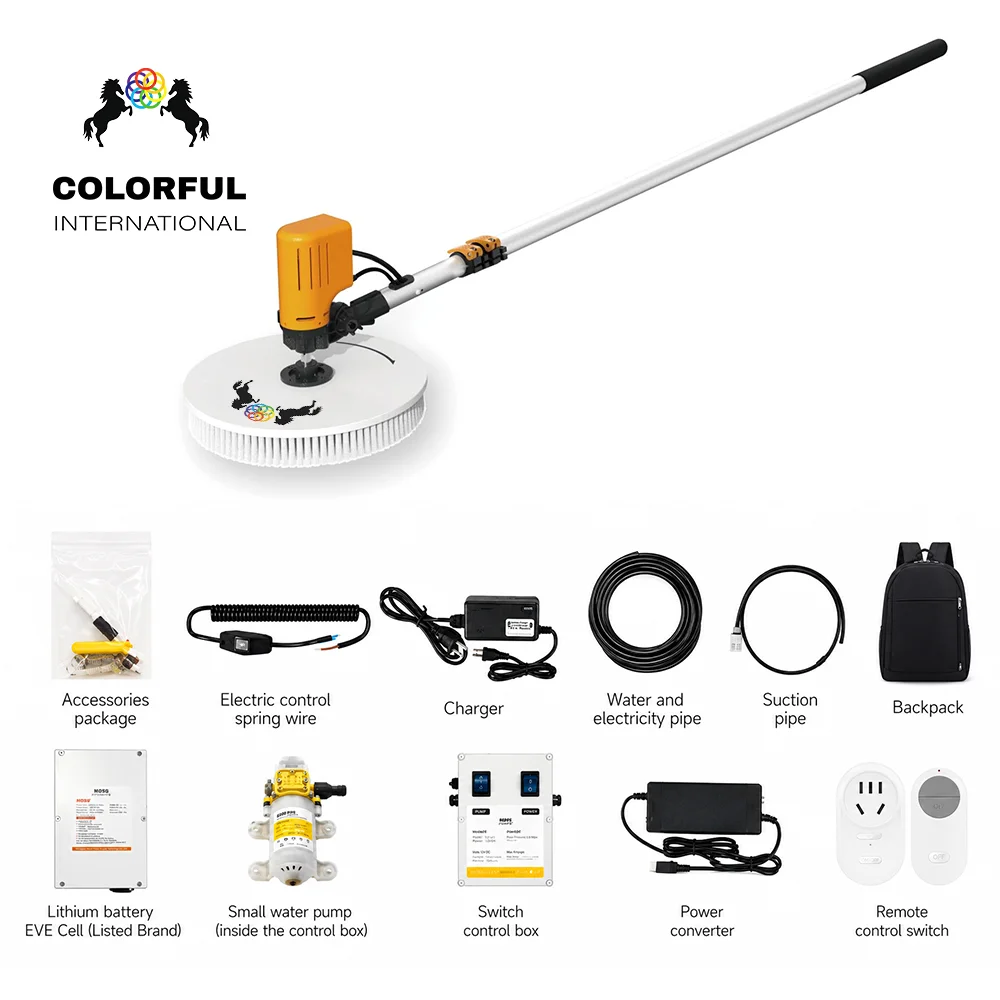 Wholesale 3.5m 5.5m 7.5m Solar Panel Cleaning Brush With Antistatic Carbon Fiber Telescopic Rod